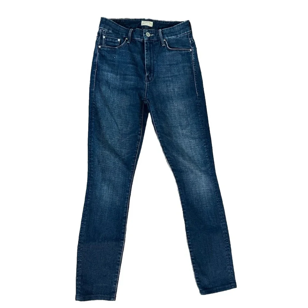 Mother High Waisted Looker Ankle Fray Dark Wash Women's Jeans Size‎ 24